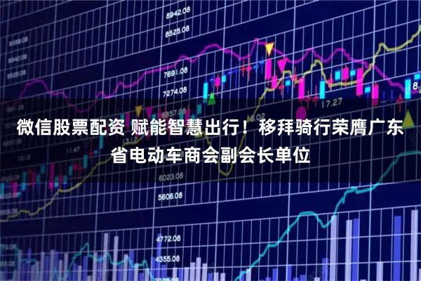 微信股票配资 赋能智慧出行！移拜骑行荣膺广东省电动车商会副会长单位